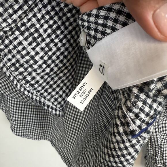 J.Crew Womens Baird McNutt Irish Linen Slim Fit Gingham Button Shirt Black - 8 - Picture 7 of 11